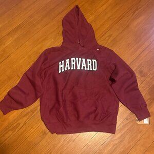 Harvard Hooded Sweatshirt (Arch Logo, Patch, Maroon)